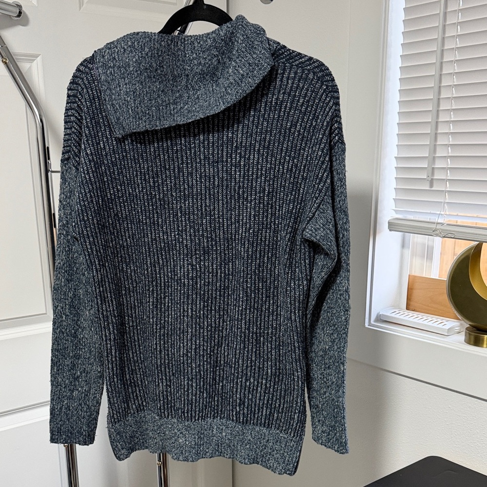 Leo & Nicole Navy Cowl Neck Sweater - Picture 4 of 5